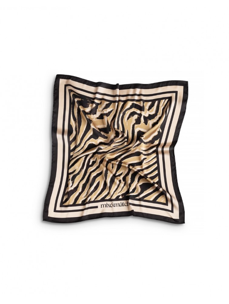 MIX AND MATCH Scarf Caramel Zebra Μπεζ Μαντήλι